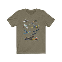 WW2 Planes Warbirds P51 Mustang Spitfire Messerschmitt Tee