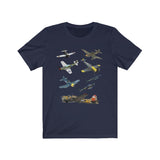 WW2 Planes Warbirds P51 Mustang Spitfire Messerschmitt Tee