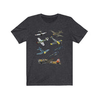 WW2 Planes Warbirds P51 Mustang Spitfire Messerschmitt Tee