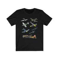 WW2 Planes Warbirds P51 Mustang Spitfire Messerschmitt Tee