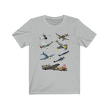 WW2 Planes Warbirds P51 Mustang Spitfire Messerschmitt Tee