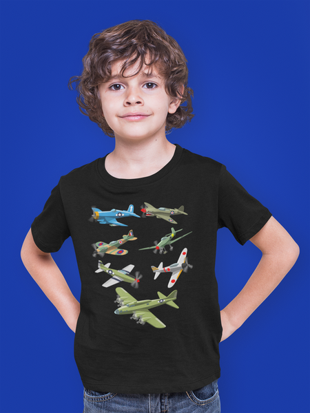 WW2 Warbirds Warplanes P51 Mustang Kids Tee